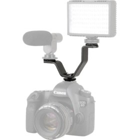 Resim Storemax Için V Bracket Üç Girişli Flaş, Led, Mikrofon Tutucu Ufak 