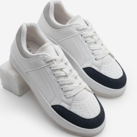 Resim Marjin Kadın Sneaker Kalın Taban Süet Detay Spor Ayakkabı Hinos Lacivert 