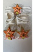 Resim bonbonetti chocolate baby&kids Kız Bebek Yıldız Detaylı Bandana Hediyeli Patik 