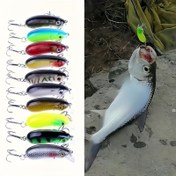 Resim 1 adet ABS Malzeme Alt Yüzey Minnow Yemi, 3D Gerçekçi Gözlü 5.0cm 6.8g, Çift Döngü Tasarımı ve Keskin Kancalar - Sevgililer Günü, Şükran Günü, Noel, Yılbaşı, Babalar Günü için İdeal Balıkçılık Hediyesi 