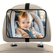 Resim 1 adet Evrensel Uygun Dikdörtgen Araba Koltuğu Çocuk Güvenlik Monitörü Ayna, ABS Reçine Sağlam İnşaat, Net Görüntü İçin Kavisli Kavisli Lens 