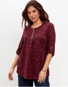 Resim Janneeclo Bol Kesim Şık Büyük Beden Sweatshirt 280518189 Bordo 