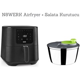 Resim N8WERK Leggno Ds05050 Hot Airfryer Sıcak Hava Fritözü 5.5lt+ Salata Kurutucu 
