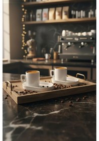 Resim 2 Kişilik Porselen Beyaz Çay Nescafe Fincanı 3483 Beyaz 