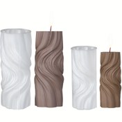 Resim 1 adet Sanatsal 3D Dalga Tasarım Silikon Mum Kalıbı, Reçine, Alçı, Çimento, Beton, DIY El Yapımı El Sanatları için Yeniden Kullanılabilir Spiral Sütun Döküm Kalıbı, Güç Gerektirmez 