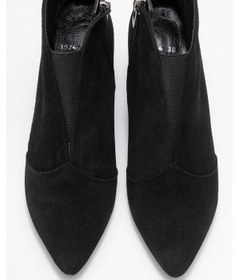 Resim Luvi Shoes Finda Siyah Süet Hakiki Deri Kadın Topuklu Bot Siyah Süet 