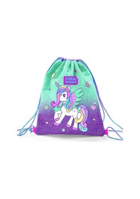 Resim Coral High Kids Mor Su Yeşili Unicorn Desenli İpli Büzgülü Sırt Çantası 22691 Mor 