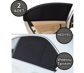 Resim Markaflex 2 Adet Araba Yan Cam Güneşlik Perde Araç Arka Yan Cam Perdesi 