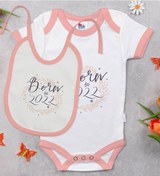Resim Bk Kids Born To 2022 Tasarımlı Pembe Bebek Body Zıbın Ve Mama Önl Çok Renkli 