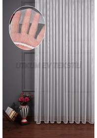 Resim Simli Gümüş Armür Dokuma Tül Perde Grz 2178 