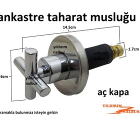 Resim Yıldırım Ankastre Taharat Musluğu Aç Kapa Lüks Model Uzun Yıldız Kapak 