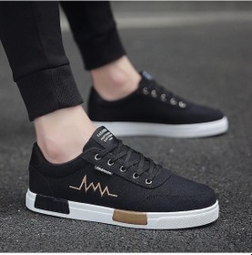 Resim Siyah&altın Bahar Yeni Kore Moda Erkek Ayakkabıları Çok Yönlü Spor Rahat Kanvas Ayakka Erkek Kumaş Ayakkabı Erkek Sneaker 56778470 Siyah - Altın 
