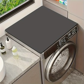 Resim 1 adet Düz Renk Yıkama Makinesi Matı, Drenaj Matı, Kurutucu Üstü için Uygun, Depolama Matı Kolay Temizlenebilir, Mutfak ve Banyo için Çok Fonksiyonlu, Çamaşır Odası Aksesuarları 