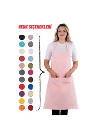 Resim Sevilya Simple Ayar Askılı Mutfak Önlüğü Pembe 