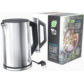 Resim Arendo Elegant Paslanmaz Çelik Su Isıtıcısı, 1,5 L, 2200w, 5 Kademeli 40-100 C Sıcaklık Ayarı Su Isıtıcılar Gümüş 