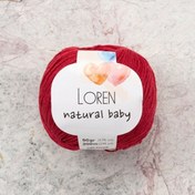 Resim Loren Natural Baby Bordo El Örgü İpi - R099 - 33819 