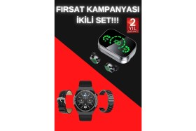 Resim Pileli Store Tws Bluetooth Kulaklık ve Akıllı Saat Uyku Takibi Nabız Ölçer Uzun Pil Ömrü 