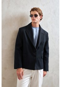 Resim Hyman Erkek Oversize Blazer Ceket Lacivert 