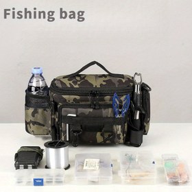 Resim 1 adet Çok Fonksiyonlu Balıkçılık Çantası ve Açık Bel/Kol Çantası - Zip Kapatma ile Dönüştürülebilir Çapraz Çanta, Balıkçılık, Avcılık, Seyahat için Uygun Oxford Kumaş - Balıkçılık, Araçlar, Şişeler için Yan Cep Tasarımı ile Kompakt Tasarım - Balıkçılar ve Maceralar için İdeal Seçim, Vintage Geometrik Desen, Güçlendirilmiş Dikiş, Bel Çantası, Keşifçiler için Temel 