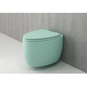 Resim Bocchı Etna Asma Klozet + Soft Close Klozet Kapağı - Mat Mint Yeşil 