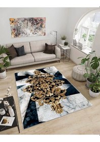 Resim Dijidekor Işıltı Koleksiyonu Model47 Süngerli Dijital Baskılı Saçaksız Mutfak Halısı Yolluk 