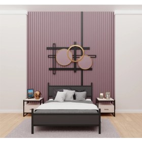 Resim GM 305 MODERN ÇİFT KİŞİLİK AHŞAP METAL SİYAH ANTRASİT GRİ KARYOLA 160X200 