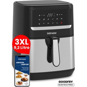 Resim Goodfry 1800W 9,2 Litre 3Xl Dev Hazneli Dokunmatik 10 Ön Ayarlı Airfryer Yağsız Sıcak Hava Fritözü Goldmaster