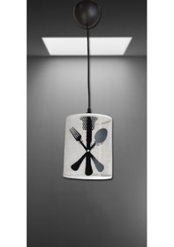 Resim Kitchen Mutfak Tekli Beyaz Siyah Sarkıt Beyaz 