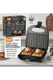 Resim raf Yapışmaz Kaplama Plakalı Paslanmaz Çelik Kapaklı Waffle Makinesi 