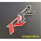 Resim Rr Yapışkan Metal Amblem Logo Kırmızı-Siyah 