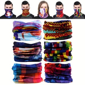 Resim 6 adet Bohemian Dikişsiz Sihirli Başörtüsü, Mask, Boyun Gaiter, Erkekler ve Kadınlar için Hızlı Kuruyan Koruyucu Baş Bandı - Canlı Renkler, Nefes Alabilen Polyester, Koşu, Bisiklet, Yürüyüş, Spor Salonu, Yoga, Açık Hava Festivalleri ve Hediyeler için İdeal, Açık Hava Sporları Başlığı | Canlı Baş Bandı | Dikişsiz Tasarım, Bohem Stil 