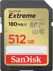 Resim Sandisk Extreme SDSDXVV-512G-GNCIN 512 GB 180 MB/s SD U-ı 4k Uhd Hafıza Kartı SD UHS-I 4K UHD Hafıza Kartı 