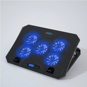 Resim Ventus 5 Fanlı LED Aydınlatmalı Notebook Soğutucu Siyah 