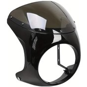Resim Hightower Universal Cafe Racer 7 İnç Siyah Gri Kafa Farı Koruyucu Rüzgarlık Motosiklet 