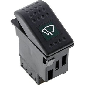 Resim Universal Silecek Düğmesi Anahtarı 4 Pin Rocker Switch Buton - Ampullü 12V 