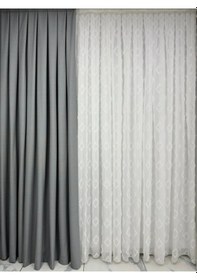 Resim Keten Fon Perde Açık Gri Fon 1/2,5 Orta Pile Açık Gri 