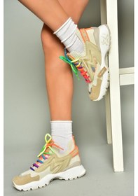 Resim Fox Shoes U602602502 Bej Süet Kadın Spor Ayakkabı Sneakers Bej-süet Çok Renkli 
