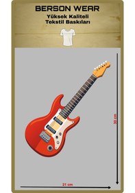 Resim Bersonay Elektro Gitar Tekstil Baskısı Ütü İle Kolay Yapışan Baskı Arma Yama 
