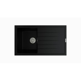 Resim Polex Cristal Lux Granit Eviye Real Stone P03 Siyah 