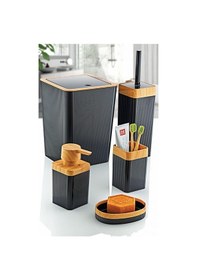 Resim Noble Life Pearl Lovely 5'li Banyo Seti Siyah Siyah 