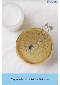 Resim Dekoratif Kase Takı Kutusu Yüzük Kolye Kutusu Mum Tabağı Takı Organizer Model 6 - Altın 