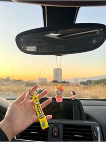 Resim OTOMOGARAJ Otomobil dikiz süsü sarı şapkalı hello kitty dikiz süsü ve oto anahtarlık MİNİ 