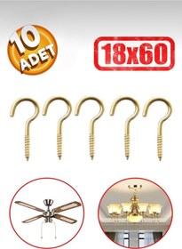 Resim Beşel Metal Vidalı Piton Gerdirme Kancalı Avize Asma Kiti 18x60 mm (10 Adet) 