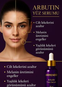 Resim ARMENDO LUMERA Leke Karşıtı Arbutin Cilt Bakım Serumu 30 Ml (arbutin %2 + Hyaluronic Acid) 