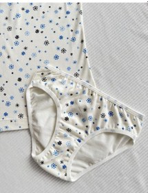 Resim Alya Underwear Kız Çocuk Baskılı Ip Askılı Atlet Ve Slip Takımı Kar Tanesi Baskılı 