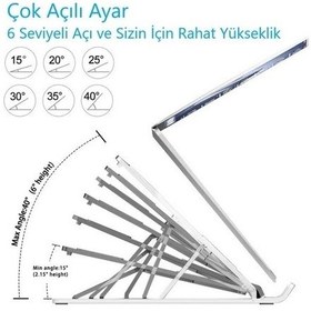 Resim Alüminyum Ayarlı Laptop Yükseltici Ayarlanabilir Katalanır Laptop Tutucu Stand 