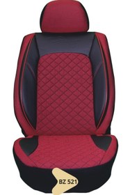 Resim K-Design ELİT JAKAR YASTIKLI KOLTUK KILIFI SERİSİ BORDO-SİYAH BZ521 