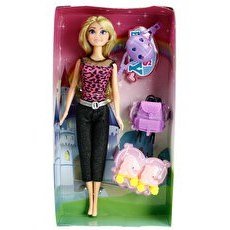 Resim Sasa Girls Paten Aksesuarlı Sarışın Bebek 