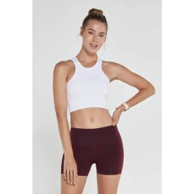 Resim Jerf Palmi Kendinden Desenli Yuvarlak Yaka Kaplı Bra Beyaz 