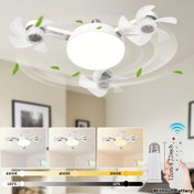 Resim 1 LED Akıllı Üç Ampullu Avize Fan Işığı, E26/E27 Vida Tabanı, Ayarlanabilir Parlaklık, Sıcaklık ve Rüzgar Hızı, Kolay Depolama İçin Katlanabilir Tasarım, Yatak Odası, Mutfak, Oturma Odası ve Banyo İçin Modern Tarz, Modern Tavan Fanı|Süslü Tavan Fanı|Ayarlanabilir Fan Hızı, Tavan Fanı 